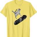 Cat on Skateboard Graphic Tee – Funny Kitten on Skateboard T-Shirt Size Large