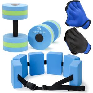 Water Dumbbells Set, Water Aerobics Exercise Foam Dumbbells Weight Pool Resistance Water Fitness Equipment for Weight Loss