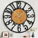 40" Extra Large Wall Clock, Silent Rustic Metal Wood Face Decorative Clock, Battery Operated Farmhouse Modern Oversized Wall Clocks for Living Room, Bedroom, Kitchen, Office, Home Decor