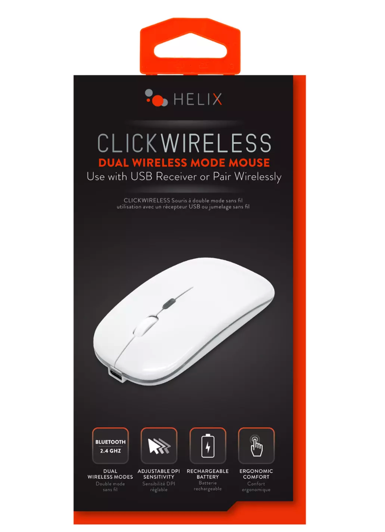 HELIX CLICK WIRELESS DUAL WIRELESS MODE MOUSE - White