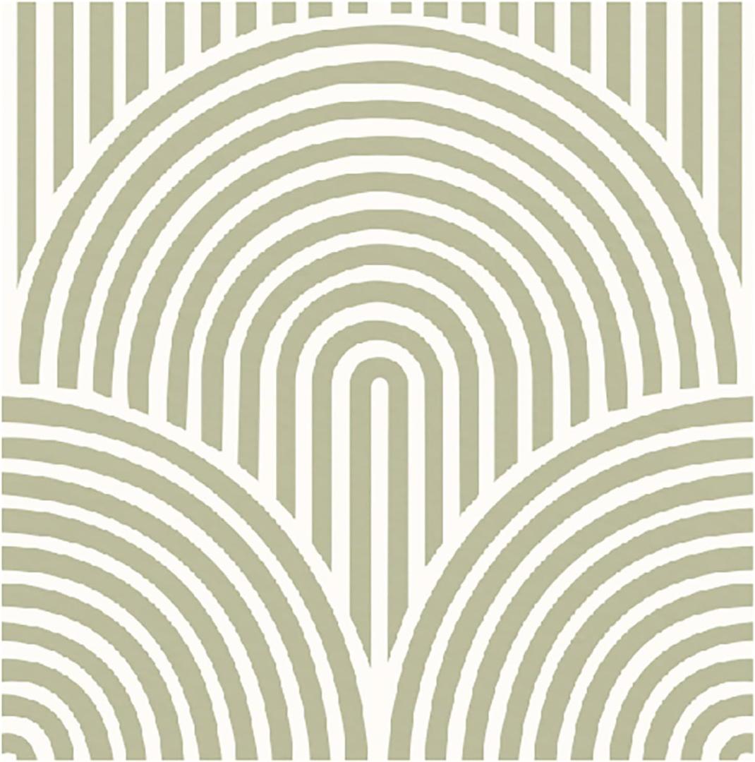 Boho Floor Vinyl Tile Sticker Vintage Wall Decals Tassel Self Adhesive Pea Green Bathroom Refitting Decor Ripple DIY Removable Decorations 10 PCS (7.87 * 7.87 inch * 10 PCS)