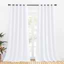 NICETOWN 50% Light Blocking Curtain Panels for Bedroom, Home Decoration Easy-Care Solid Grommet Draperies/Drapes, Window Covering for Kitchen (2 Panels, 70 by 108, Pure White)