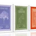 3 Piece Vintage US State Floral Stamp Canvas Wall Art Set of 3 12x16