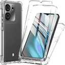 for BLU View 5 Phone Case with Tempered Glass Screen Protector,Slim Soft Silicone Full-Body Protective Case for BLU View 5 (Clear)