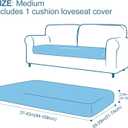 Smiry Waterproof Couch Cushion Covers, Stretch Washable Sofa Cushion Cover, Soft Sofa Slipcover Elastic Non-Slip Furniture Protector for Pets, Kid (Medium, Grey)