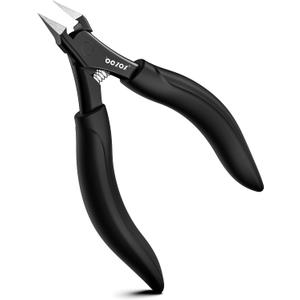 BEZOX Ingrown Toenail Clippers for Seniors, Slant Straight Blade Toe Nail Clippers for Thick and Ingrown Nails, Soft Grip Long Handle Toenail Scissors for Mani & Pedi Nail Care - Black (Large)