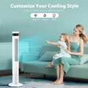 Antarctic Star Tower Fan 85Oscillating Fan Quiet Cooling 12H Timer Remote Control Bladeless Electric 3 Speeds Wind 3 Modes, 42INCH, WHITE