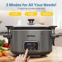 4QT Slow Cooker, Programmable Pot with Removable Ceramic Pot, Locking Lid, 3 Heating Settings & Time Control,Dishwasher-safe Lid & Pot, Grey, 4 Quarts