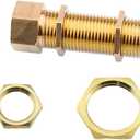 RLECS 8PCS 1/4 Female Thread Brass Pipe Fitting Hexagonal Lock Nut Tap Water Tank Fastening Nuts for Connecting or Fixing Threaded Pipe