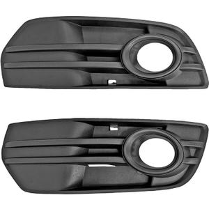Black Front Bumper Lower Fog Light Cover Grill Grilles Insert Pair Compatible with Audi Q5(8R) MK1 2013-2017, ABS Lamp Grille Left & Right Side Replace 8R0807681M 8R0807682J