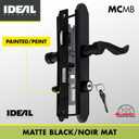 Ideal Security MCMB Curved Mortise Lock Set, Exclusive Replacement for AluminArt Storm Doors and Screen Doors, Adjustable 3/4" Backset, Matte Black