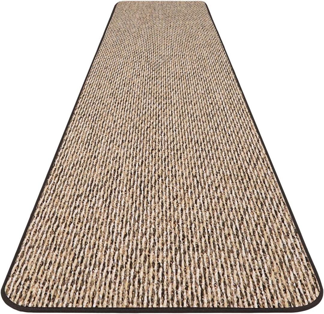 House, Home and More Skid-Resistant Carpet Runner - Black Ripple - 12 Feet X 27 Inches