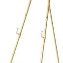 Gold Easel Stand for Sign - Heavy Duty Easel for Painting Canvas, Mirror, Poster, Picture Frame - Adjustable 3 Tier Large Metal Easel Stand for Display - 13" x 30" x 55" - No Assembly Required