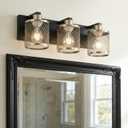 Bathroom Light Fixtures Black and Gold Vanity Lights 3 Lights Farmhouse Bathroom Vanity Light Vintage Design Wall Sconces Lighting for Mirror Attic Corridor Cellar Wall Lamps