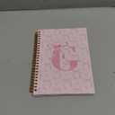 Coquette Preppy Pink Bow Spiral Notebook, Initial G Journal Personalized Teen Girl Gifts, Trendy Personalized Gifts for Women Teen Girl, Funky Girly Style Hardcover Spiral Notebook 5.5x8.3