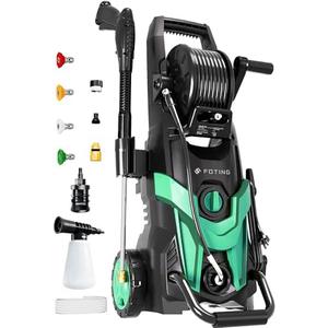 2025New Electric Pressure Power Washer 4500 PSI 3.2 GPM Total 58FT with 4 Quick Connect Nozzles, Inlet Hose & Filter, Foam Cannon for Cars/Fences/Driveways/Patios/Home Cleaning
