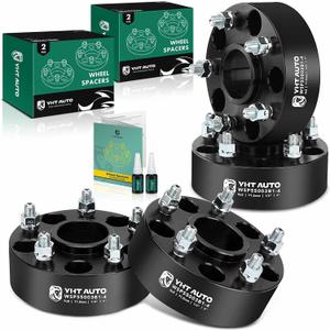 YHTAUTO 5x5 Wheel Spacers 2 Inch Fits Jeep XK WJ WK JK JK JL, 1999-2010 Grand Cherokee, 2007-2018 Wrangler, 2006-2010 Commander, 5x127 Hub Centric 5 Lug Tire Spacers, 1/2"-20 Studs, 71.5mm Bore (Black)