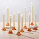 Glasseam Glass Taper Candle Holders: 10Pcs Small Tapered Candlestick Holders Bulk Short Amber Short Candle Sticks Holder Decor for Table Centerpiece Vintage Thanksgiving Christmas Fall Dinner Party