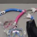 Snorkeling Gear for Kids, Kids Snorkel Set for Ages 3-14, Anti-Fog Diving Mask and Dry Top Snorkel Combo Set, Unisex Swimming Goggles (Blue+Pink)