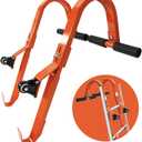 Roof Ladder Hook, 2 Pack Ladder Stabilizer, Heavy Duty Steel 500 Lbs Weight Ratin, Rubber Grip T-Bar for Damage Prevention,Roof Ridge Extension with Wheel for Safe and Easy Access,Orange