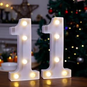TEHIBIEN 11th Birthday Decoration Light Up Letters, Battery Powered LED Numbers Marquee Number Sign for Sweet 11th Party Home Decor Night Light