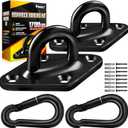 [Upgraded] 1700 lb Capacity 2PCS M10 Stainless Steel Pad Eye Hooks+2PCS 10MM Snap Hook + 8PCS Heavy Duty Screws for Hammock Hanging Kit, Swing Hanging, Wall/Ceiling Mount, Indoor & Outdoor