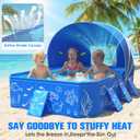 2026 Kiddie Pool with Canopy,Baby Swimming Pool for Toddler,Non-Inflatable Portable Pool for Kids,Foldable Toddler Pool with Shade,Kiddie Pool for Backyard,Pop Up Baby Beach Pool 53''40''33''