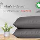 California Design Den 100% Organic Cotton Pillow Cases Queen/Standard Set of 2, Soft & Crisp Percale Weave Cotton Pillowcases (Grey)