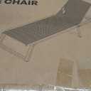 Aluminum Chaise Lounge Chair Outdoor, Foldable& No Assembly Patio Pool Lounge Chairs 5-Position Recliner for Outside, Fully Grounded Legs Sun Lounger for Poolside, Khaki