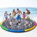 12 ft Giant Inflatable Splash Pad Extra Large 144" 2025 Update Non Slip Pad for Adults Large Dogs Pets Giant Thicken Sprinkler Pool Summer Outdoor Fun Backyard Fountain Play Mat (Cute Style)