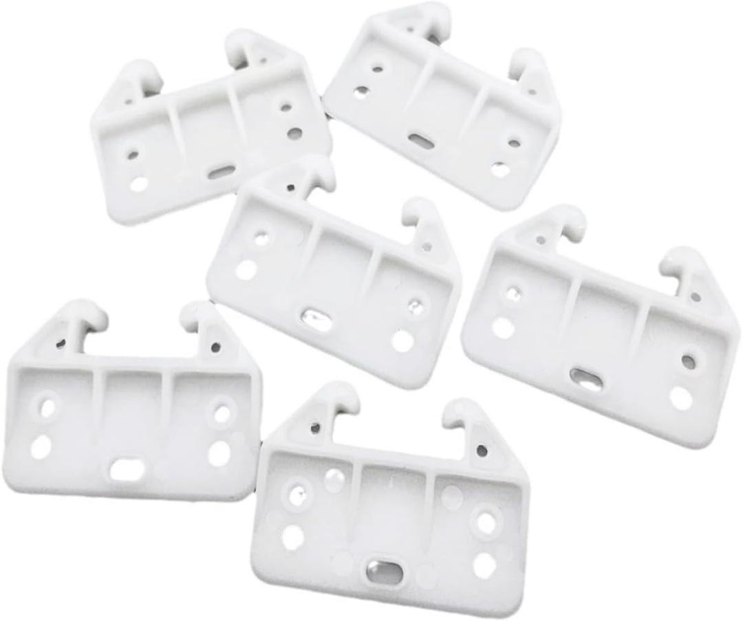 Drawer Guide Bracket, 6 Pcs White Drawer Slides Guides Bracket Plastic Drawer Track Guides with Screws