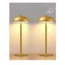 2 Pack Gold Led Cordless Table Lamps Rechargeable,Cordless Touch Lamp Battery Operated-Waterproof-for Outdoor Patio/Restaurants/Home/Dinner