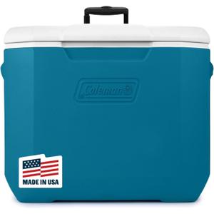 Coleman Chiller Series - Enfriador duro con ruedas de 60 cuartos de galn con retencin de hielo y ruedas resistentes y asa, ideal para camping, puerta trasera, playa, picnic, comestibles, canotaje y