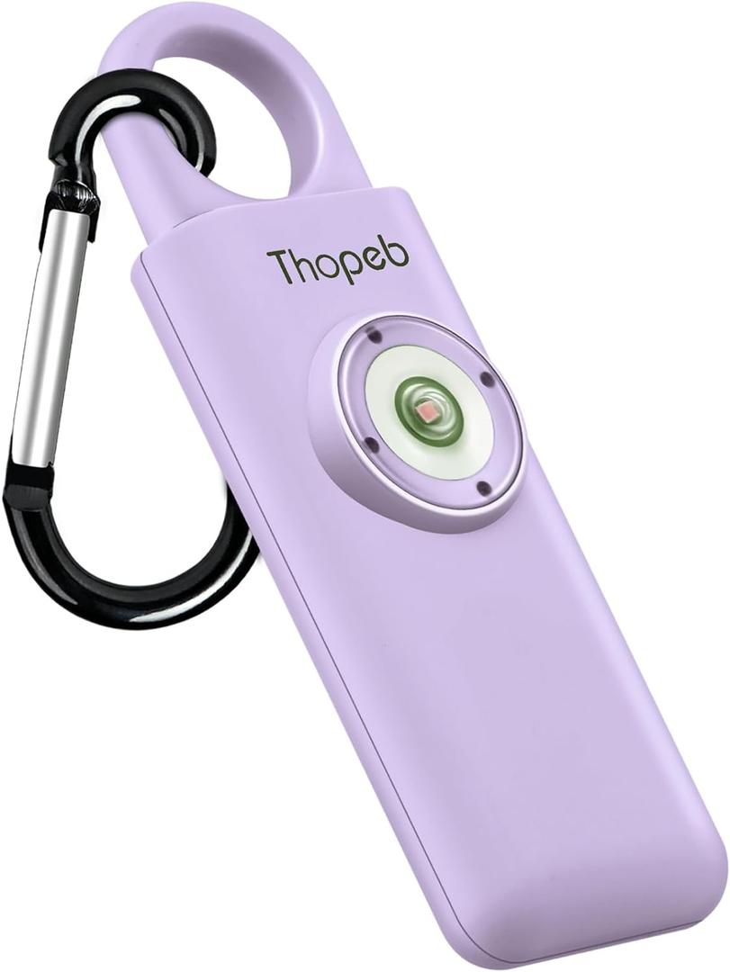 ThopebThe Original Personal Safety Alarm for Women Self Defense Elders & Kids Self Defense Keychain Siren 135dB Loud Siren Bird Sound Cute Key Chains Protection (Purple)