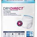 Dry Direct Ultimate Protective Underwear, Soft Cloth-Like Adult Diapers, Max Absorbency Disposable Incontinence Protection - Large (Pack of 14)