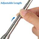 DOITOOL Adjustable Stainless Steel 12In Telescopic Motorcycle Flagpole with Handlebar Mount for Outdoor Riding and Bike Accessories