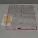 Quilting Ruler- 12.5 * 12.5" Slotted Rulers for Quilting and Sewing Quilt Strip Rulers for Fabric Precise Cutting (Pink)