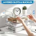 4-Tier Horizontal Acrylic Paper Organizer for A4/Letter Documents