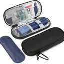 GERMUN Insulin Pen Cooler Travel Case with 2 Reusable TSA Approved Ice Packs, Diabetic Medication Insulated Cool Organizer Bag for Insulin Pens and Other Diabetic Supplies Storage (Black)