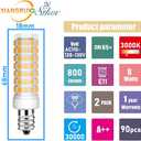 2-Pack E11 LED Bulb 8W JD E11 Light Bulb T4 Mini Candelabra Base AC120V for Ceiling Fans, Chandeliers,Pendants, Table Lamps, Cabinet Lighting 800LM 80W Equivalent Halogen Bulb Warm White 3000K
