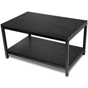 Amazon.com: YSSOA 31x20x16 inch Home Table with Storage Shelf for Living Room and Office, Easy Assembly, Black, 2-Tier : Home & Kitchen