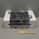 Raclette Table Grill, Indoor Grill Korean BBQ Grill Electric Griddle, 2 in 1 Electric Griddle Nonstick with 8 Raclette Cheese Pans Adjustable Temperature Control 1300W Ideal for Family Party Fun (black)