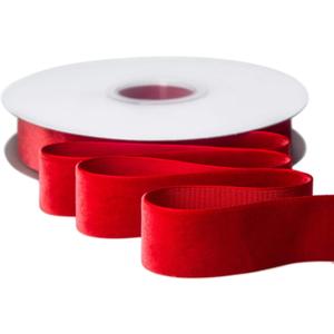 Ribbli Polyester Red Velvet Ribbon, 1 Inch, 10-Yard Spool, Use for Choker, Gift Wrapping, Floral Bouquets, Boutonnieres