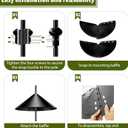 Squirrel Baffle,19-Inch Squirrel Baffle for Bird Feeder Pole,Squirrel-Proofs for Outdoor Shepherd's HooksOutside Pole Mount Squirrels Guard(Black 2 Pack