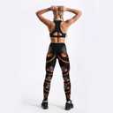 Women's High Waist Scary Print Halloween Legging Soft Stretchy Pumpkin Pattern Halloween Long Pants Trendy Leggings (L)