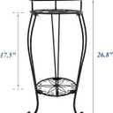 CASIMR 2-Pack Plant Stand, 2 Tier 26.8 inch Tall Metal Potted Holder Rack,Indoor Outdoor Multiple Flower Pot Shelf Rustproof Iron Garden Container for Garden Patio Living Room Corner Balcony, Black