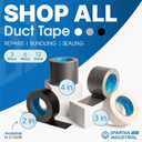 Spartan Industrial - 2" X 30 yd Black Duct Tape - 6 Strong Tape Rolls for Repairs, Crafts, Labeling, and More - Water-Resistant, No Residue, 9 Mil