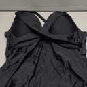 Aqua Eve Women Two Piece Plus Size Tankini Strapless Bathing Suits Bandeau Swimsuits with High Waisted Bottom (Black, US 18)