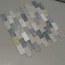 Peel and Stick Brick Backsplash for Kitchen,Back Splash for Bathrooms Walls Tiles Waterproof(10sheets,Blue Gray)