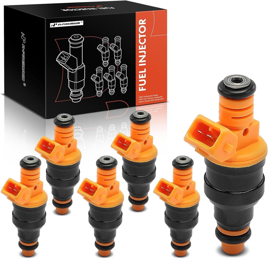 A-Premium Fuel Injectors Set of 6 Compatible with Dodge Grand Caravan, Caravan, Daytona, Dynasty, Shadow, Spirit & Chrysler Daytona, Grand Voyager, LeBaron, Voyager & Plymouth Acclaim, Voyager, 3.0L